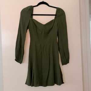 Reformation dress. Olive green. Size 2.